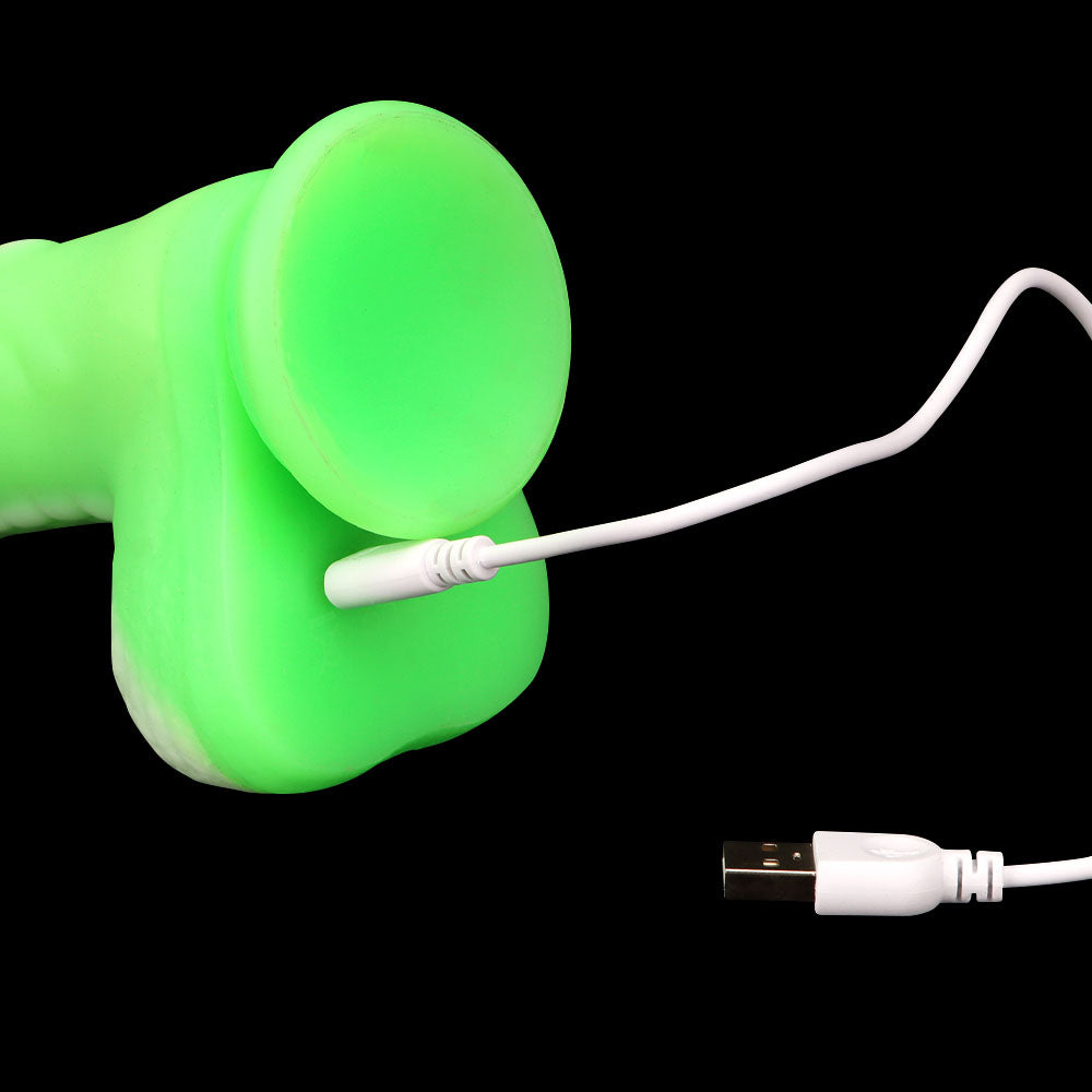 DILDO RÉALISTE VIBRANT EN SILICONE 10 POUCES VERT