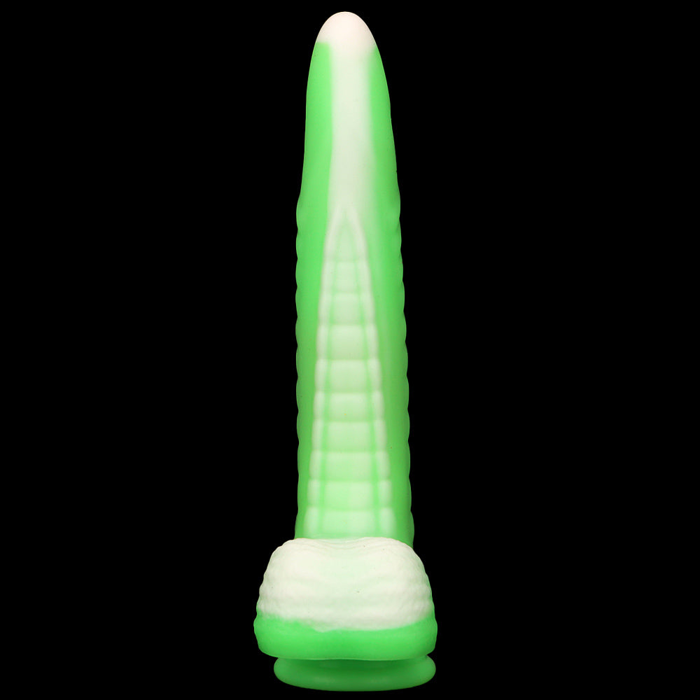 DILDO RÉALISTE VIBRANT EN SILICONE 10 POUCES VERT