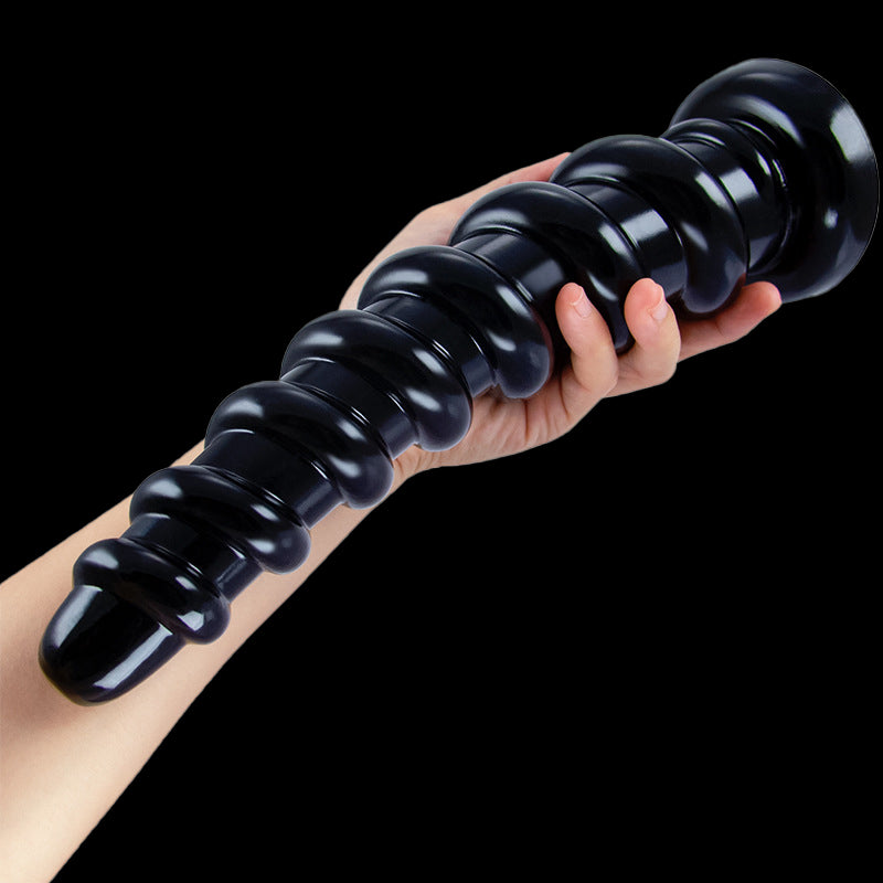 ANAL DILDO 10 INCH KNOTTED BLACK