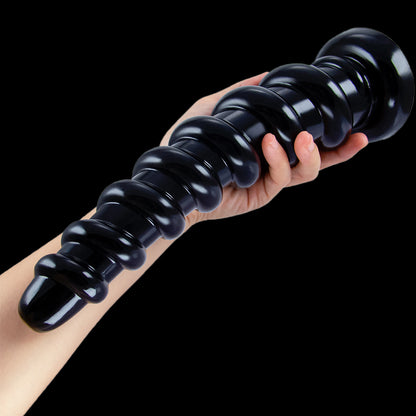 ANAL DILDO 10 INCH KNOTTED BLACK