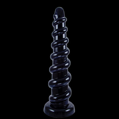 ANAL DILDO 10 INCH KNOTTED BLACK