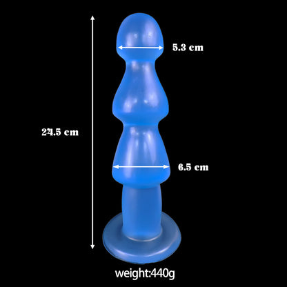 ANAL DILDO KNOTTED 9 INCH BLUE