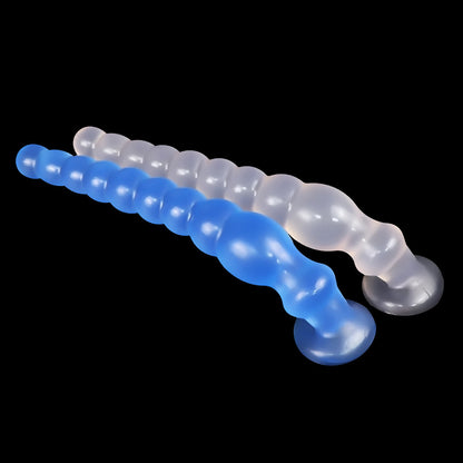 ANAL DILDO KNOTTED 12 INCH TRANSPARENT