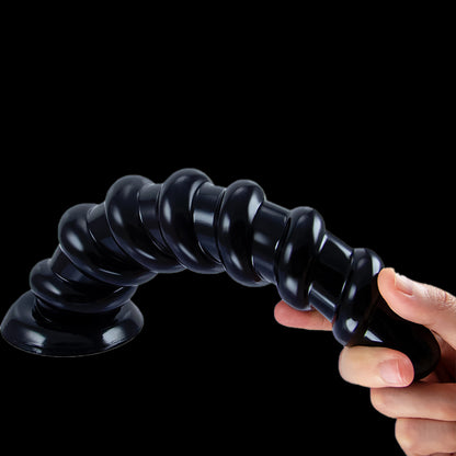 ANAL DILDO 10 INCH KNOTTED BLACK