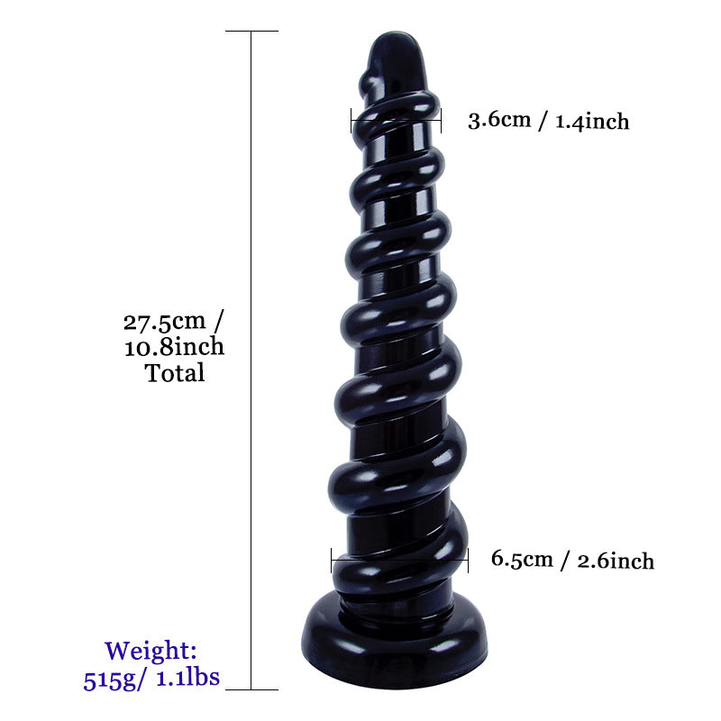 ANAL DILDO 10 INCH KNOTTED BLACK