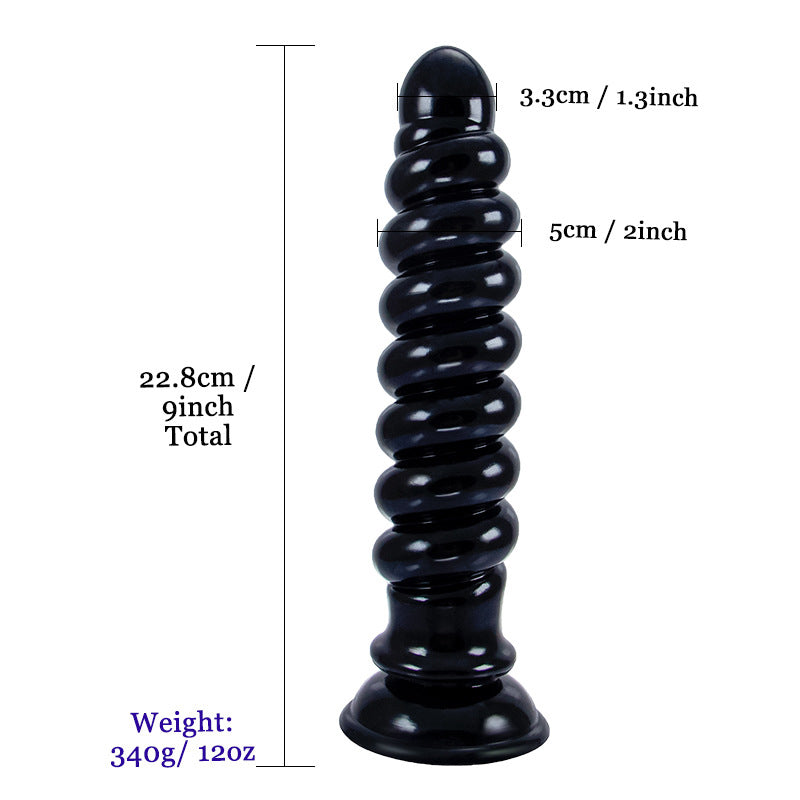 ANAL DILDO KNOTTED 9 INCH BLACK