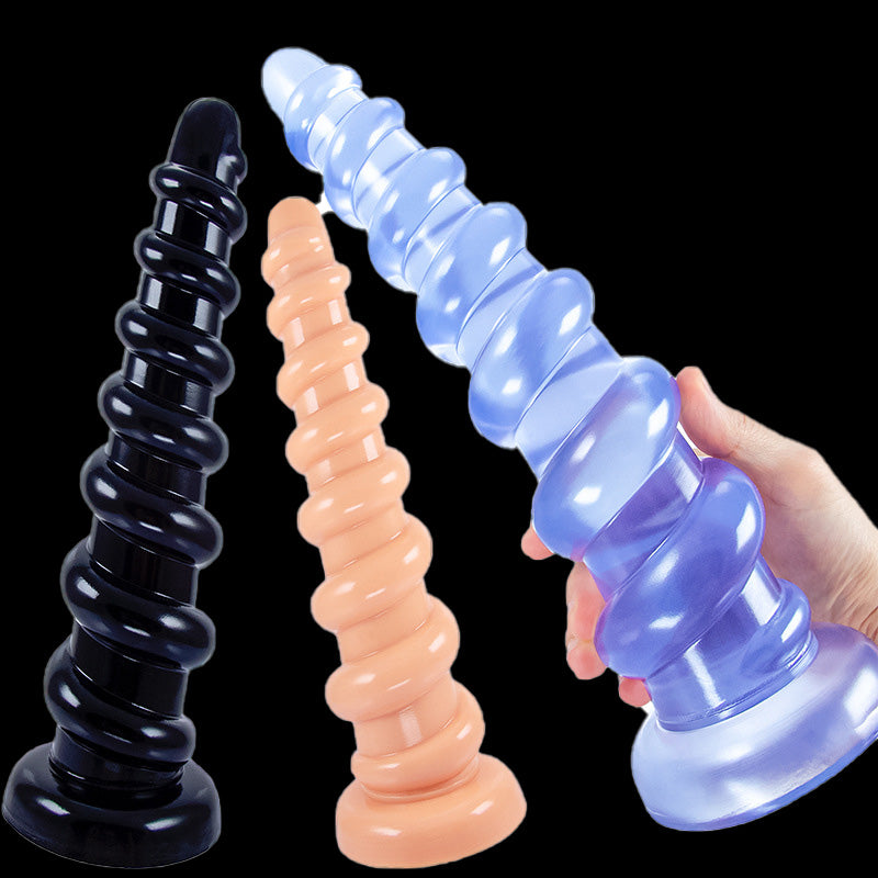 ANAL DILDO 10 INCH KNOTTED BLACK