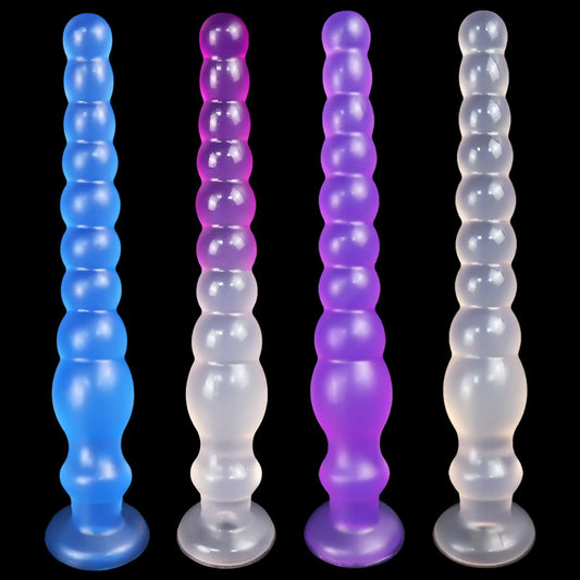 ANAL DILDO KNOTTED 12 INCH TRANSPARENT