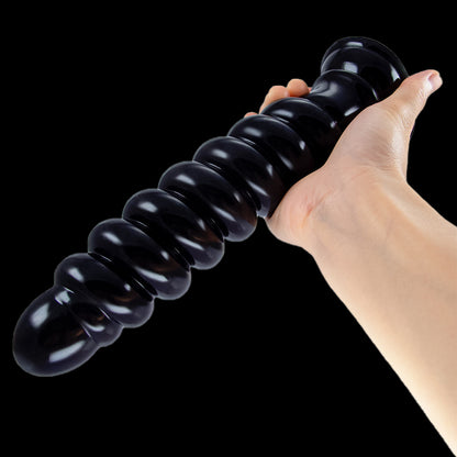 ANAL DILDO KNOTTED 9 INCH BLACK