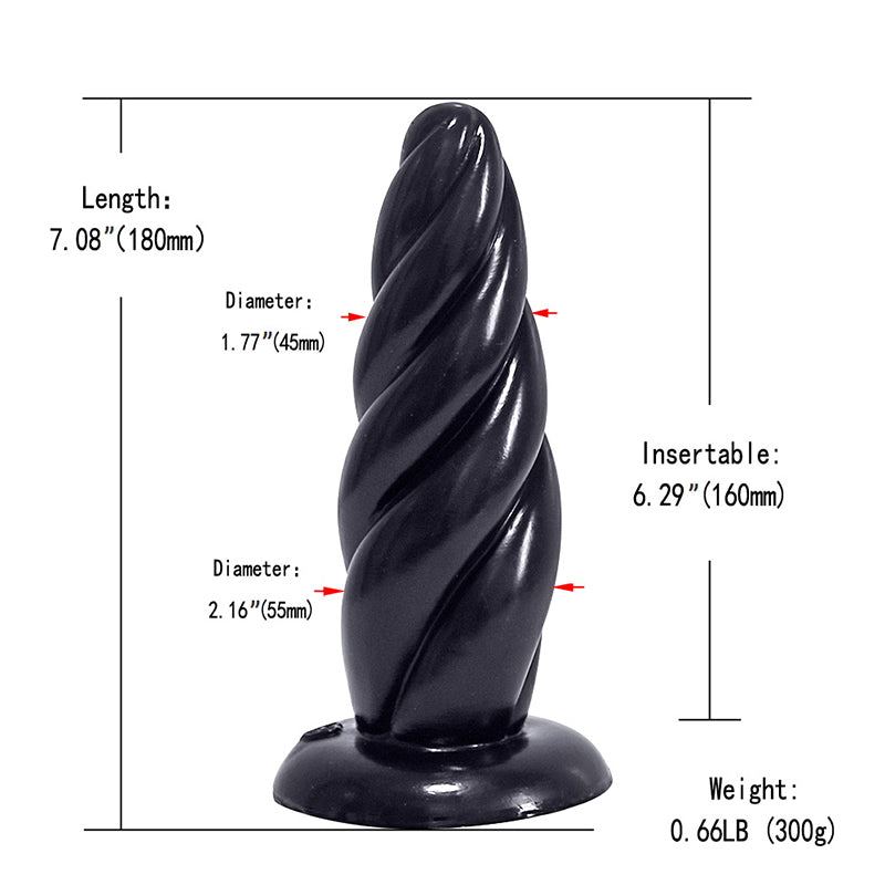 ANAL DILDO 7 INCH KNOTTED BLACK