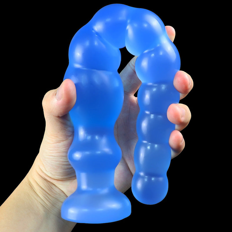 ANAL DILDO KNOTTED 12 INCH TRANSPARENT