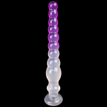 ANAL DILDO KNOTTED 12 INCH TRANSPARENT