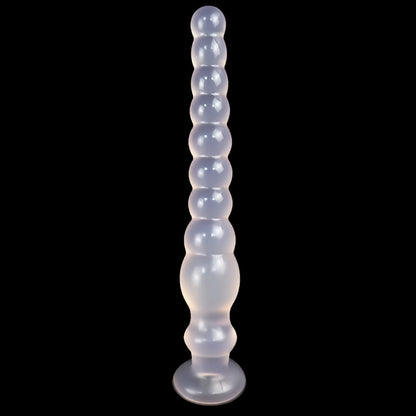 ANAL DILDO KNOTTED 12 INCH TRANSPARENT