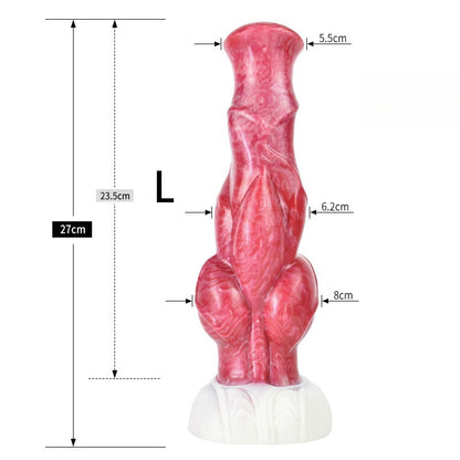 DILDO NOUÉ FANTASY SILICONE 10 POUCES ROSE