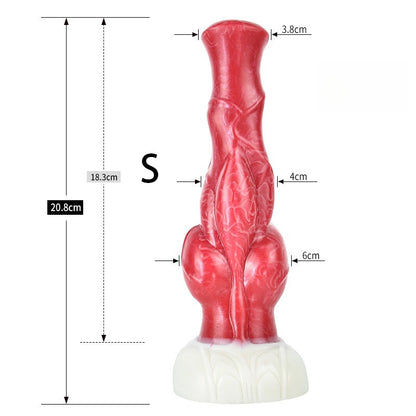 DILDO NOUÉ FANTASY SILICONE 10 POUCES ROSE