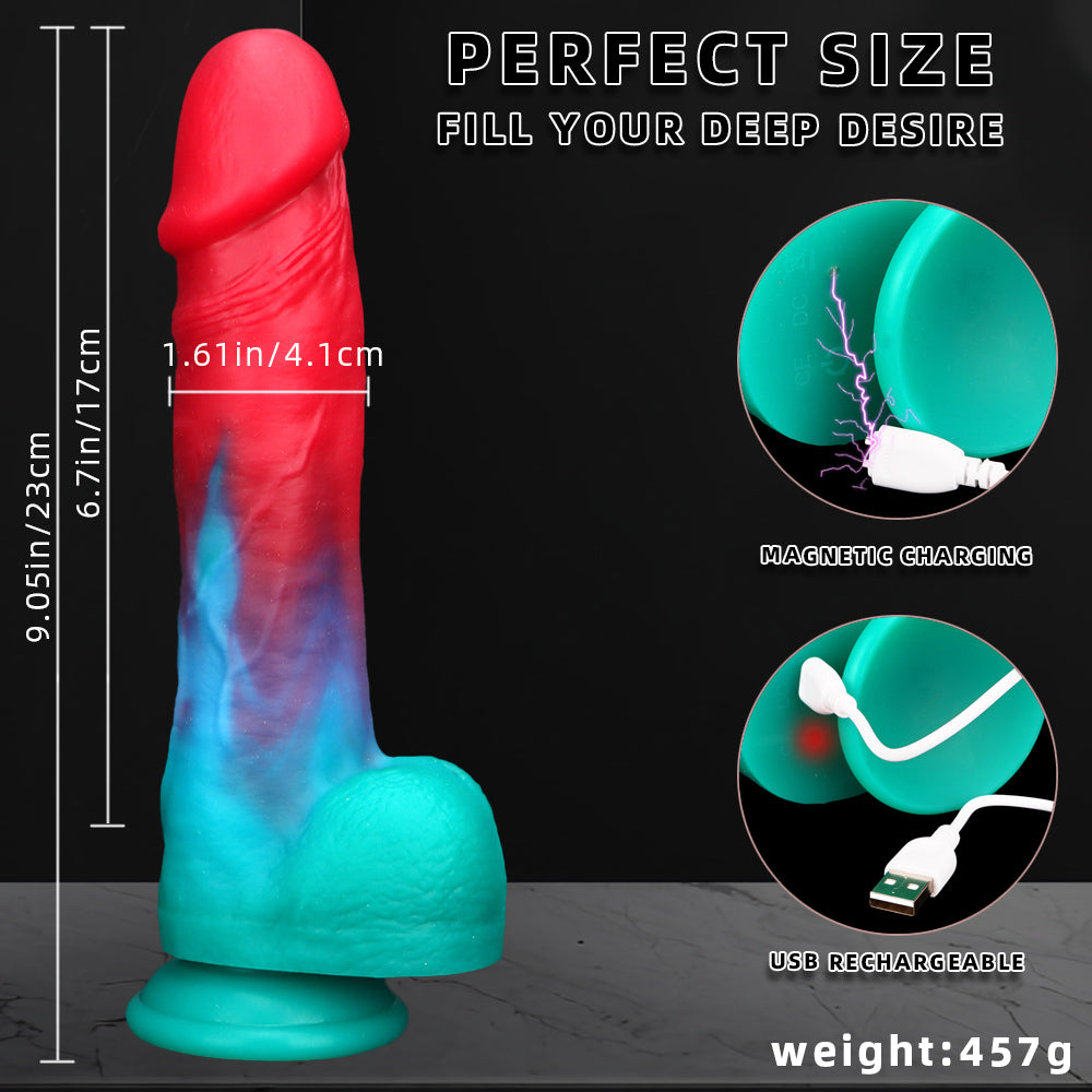 DILDO VIBRANT RÉALISTE EN SILICONE 9 POUCES