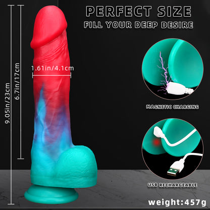 REALISTIC DILDO VIBRATING SILICONE 9 INCH