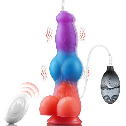 DILDO SQUIRTING POUR CHIEN EN SILICONE 7 POUCES LUMINEUX