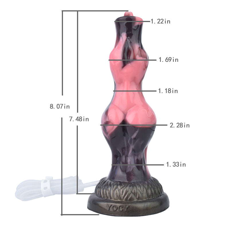 SQUIRTING DILDO DOG KNOTTED 8 INCH PINK K2