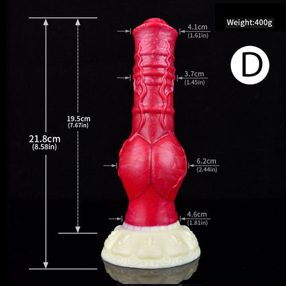 Gode ​​tentacule chien en silicone 23 cm rouge