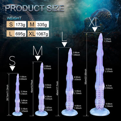 TENTACLE DILDO HUGE SILICONE 21 INCH PURPLE