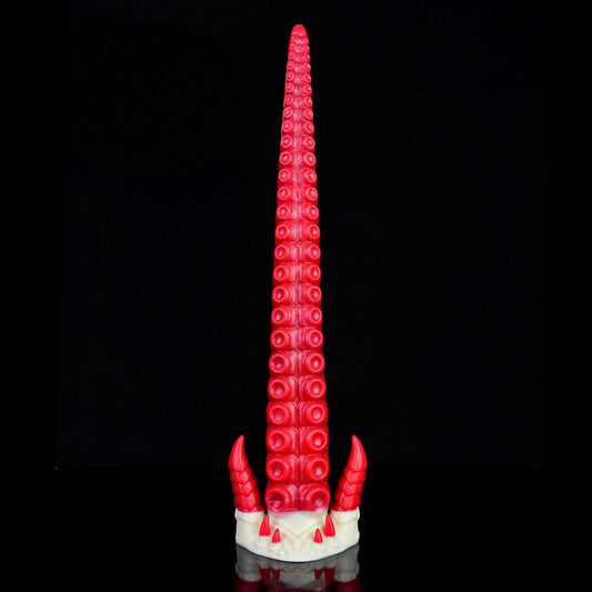 HUGE DILDO ANAL SILICONE LONG 17 INCH RED TAPERED