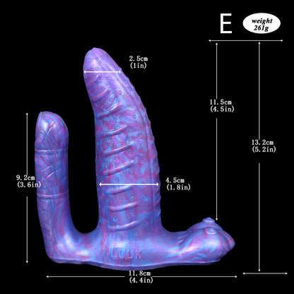 Gode ​​tentacule monstre en silicone avec vibrations de 6 pouces