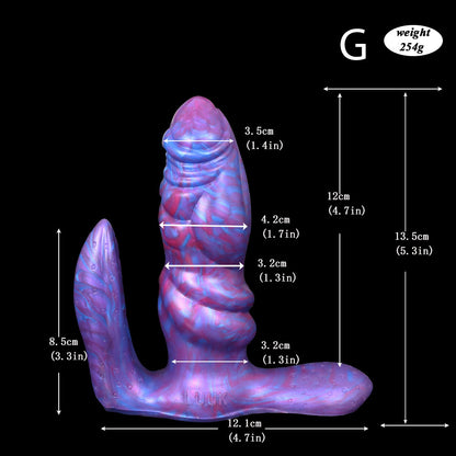 Gode ​​tentacule monstre en silicone avec vibrations de 6 pouces