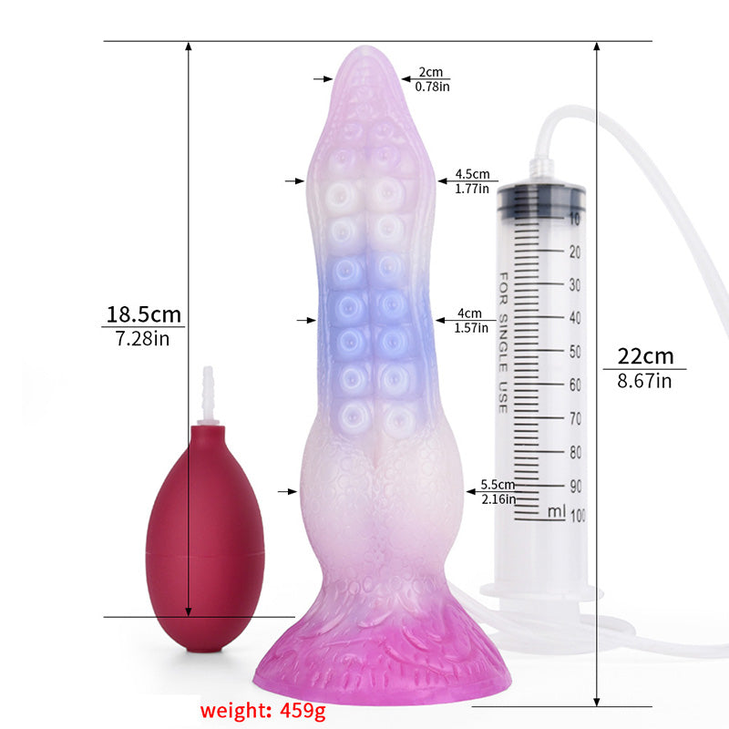 TENTACLE DILDO MONSTER SQUIRTING 7 INCH RED