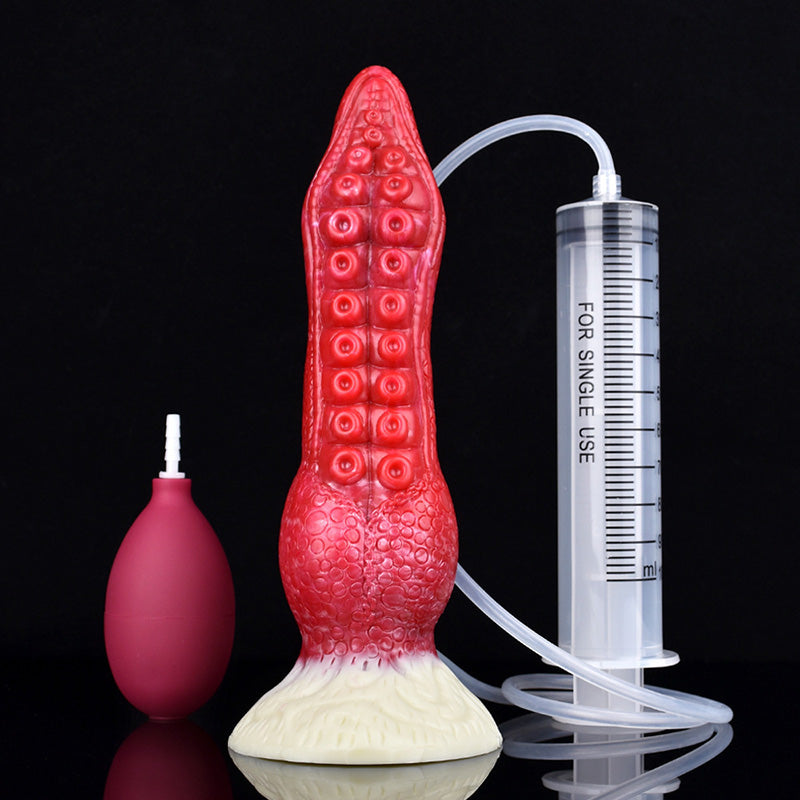 TENTACLE DILDO MONSTER SQUIRTING 7 INCH RED