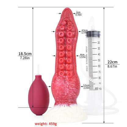 TENTACLE DILDO MONSTER SQUIRTING 7 INCH RED