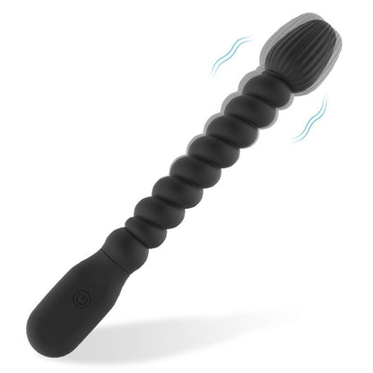 VIBRATAING ANAL DILDO BEGINNER 8 INCH BLACK