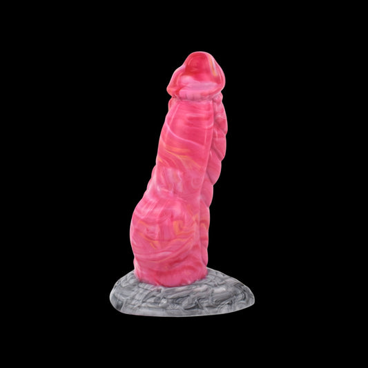 DOG DILDO KNOTTED SILICONE 7 INCH PINK
