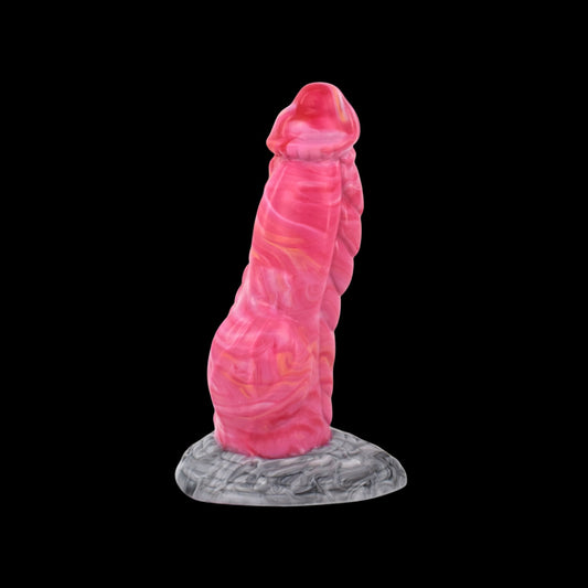 DILDO POUR CHIEN EN SILICONE NOUÉ 7 POUCES ROSE