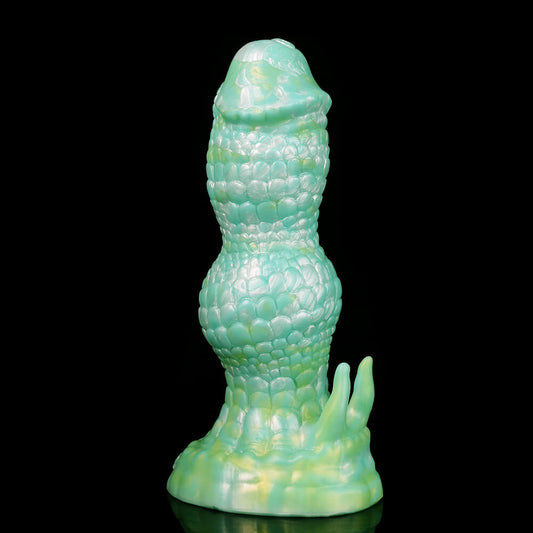 MONSTER DILDOS KNOTTED SILICONE 7 INCH GREEN