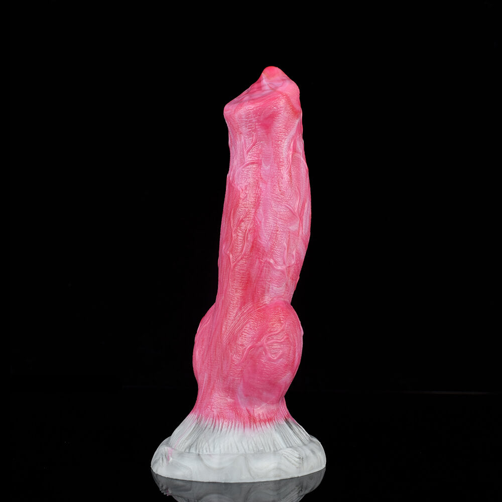 DILDO CHEVAL NOUÉ FANTASY SILICONE 7 POUCES ROSE