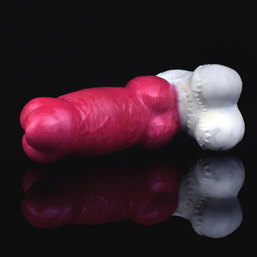 DOG DILDOS KONTTED FANTASY SILICONE 7 POUCES ROUGE