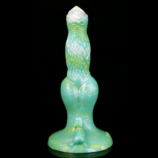 DOG DILDOS KNOTTED SILICONE 8 INCH GREEN