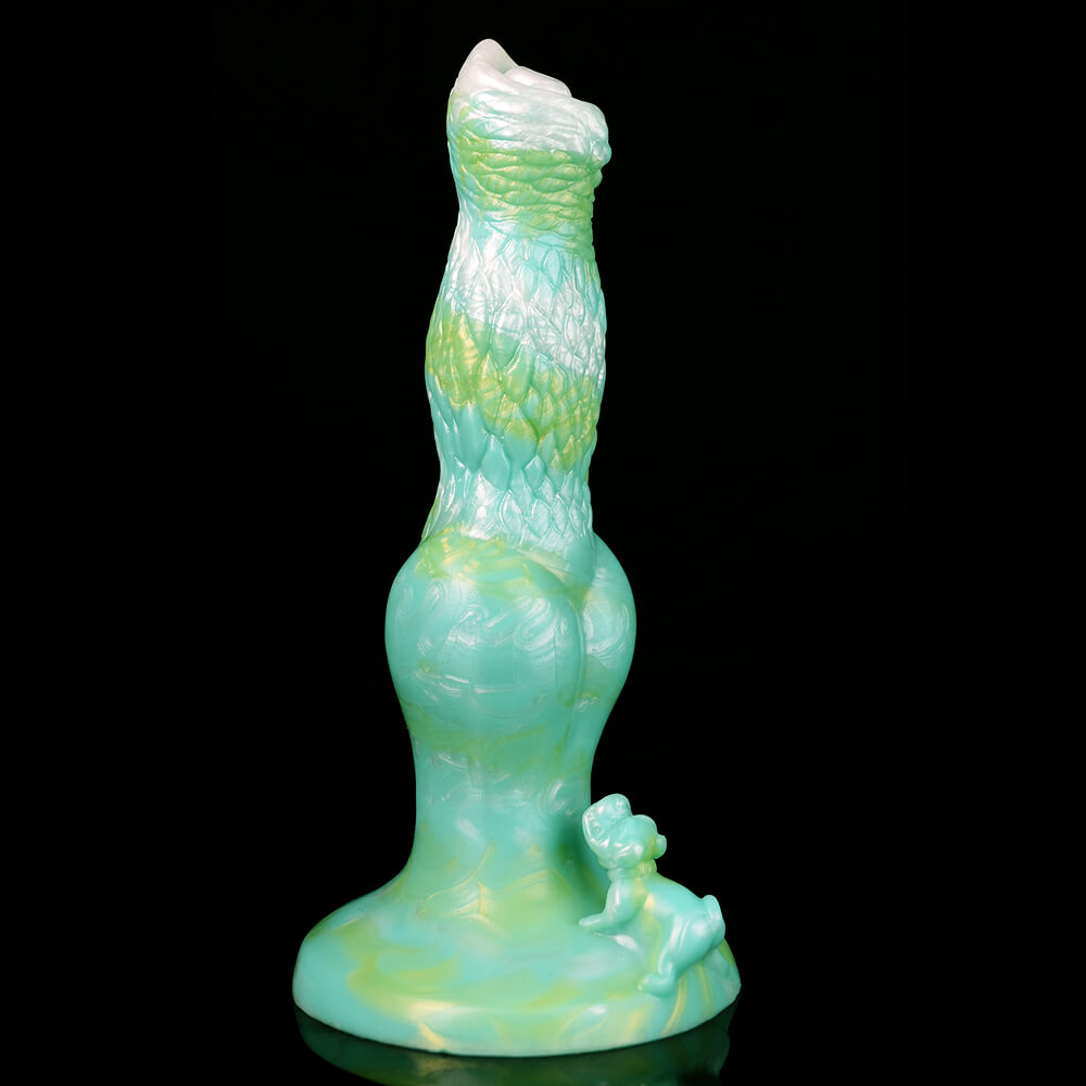 DILDO POUR CHIEN EN SILICONE NOUÉ 8 POUCES VERT