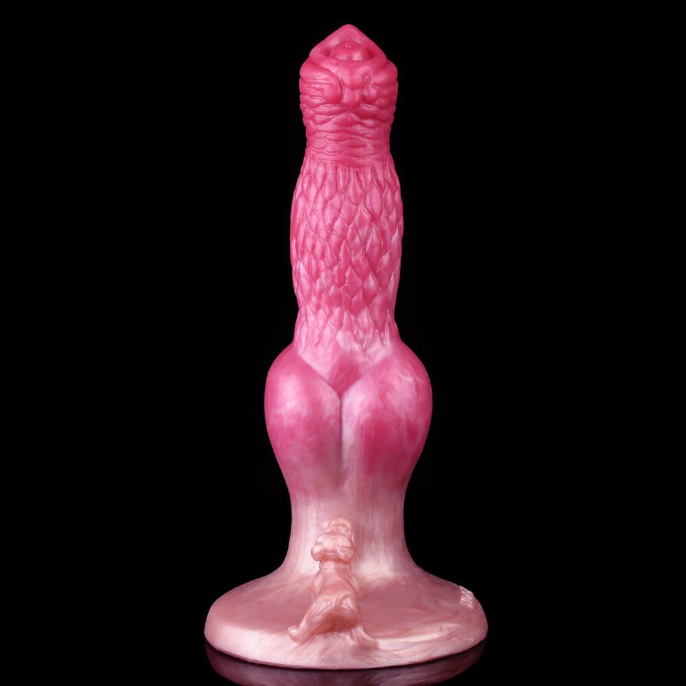 DOG DILDOS SILICONE NOUÉ 8 POUCES ROUGE