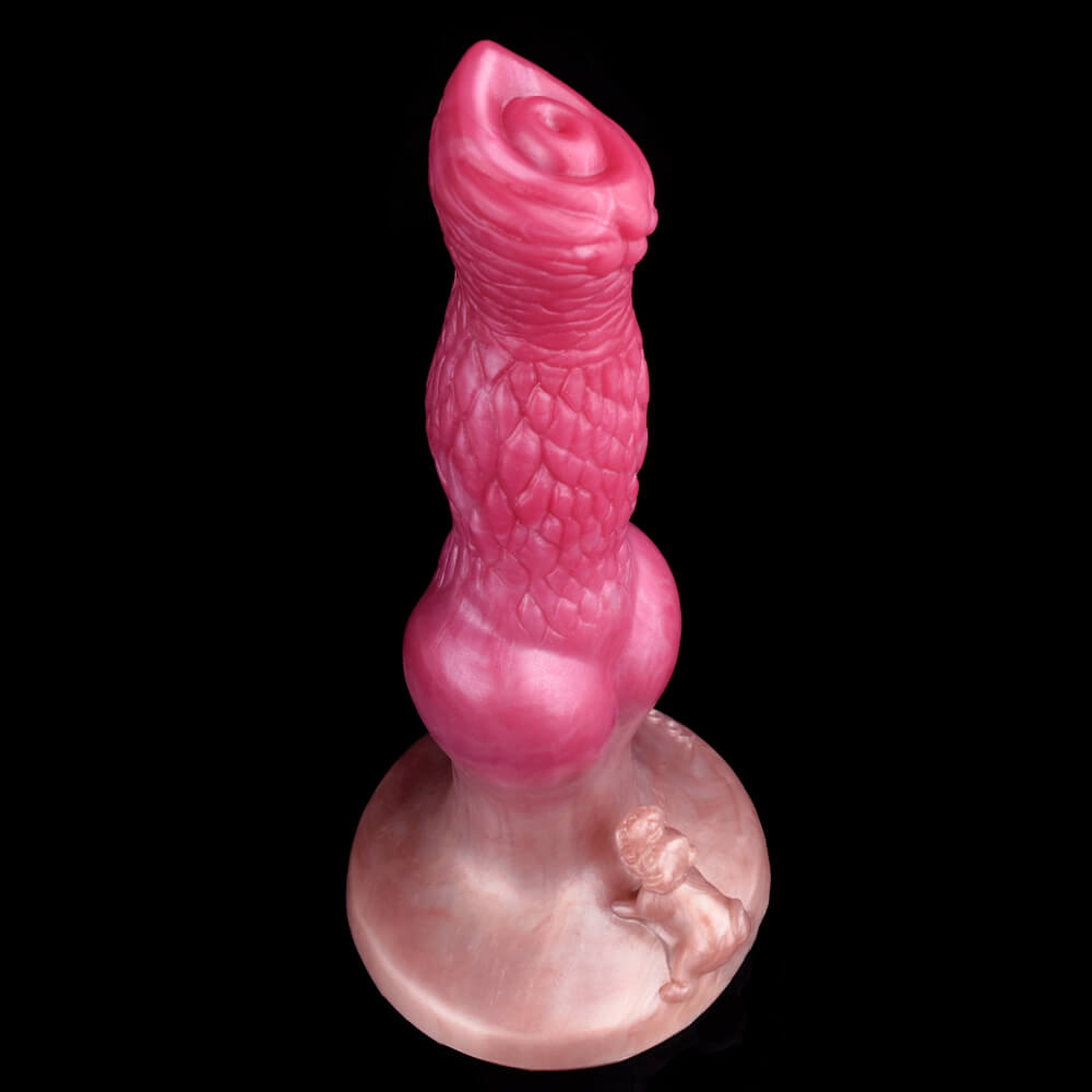 DOG DILDOS SILICONE NOUÉ 8 POUCES ROUGE