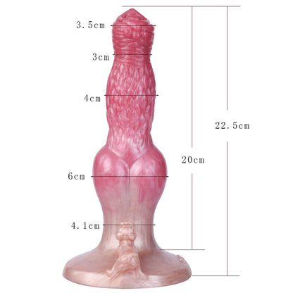 DOG DILDOS SILICONE NOUÉ 8 POUCES ROUGE