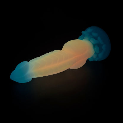 MONSTER DILDO ANAL SILICONE 8 INCH PINK GLOW IN THE DARK