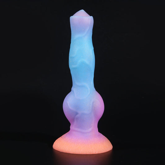 DOG DILDO FANTASY SILICONE 8 INCH GLOW IN THE DARK