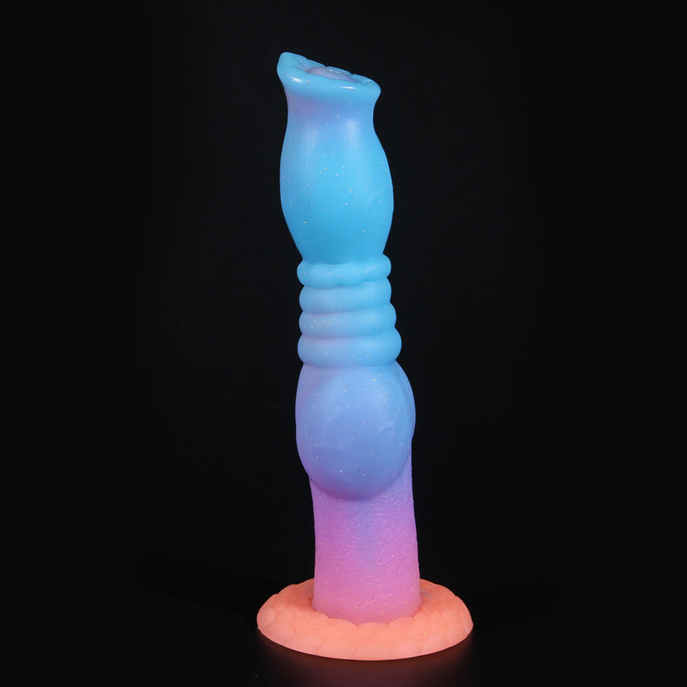 DILDO FANTASY EN SILICONE POUR CHIEN 9 POUCES BRILLE DANS LE NOIR