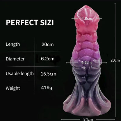 KNOTTED DILDO MONSTER DRAGON SILICONE 7 INCH