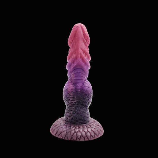 KNOTTED DILDO MONSTER SILICONE 8 INCH VIOLET
