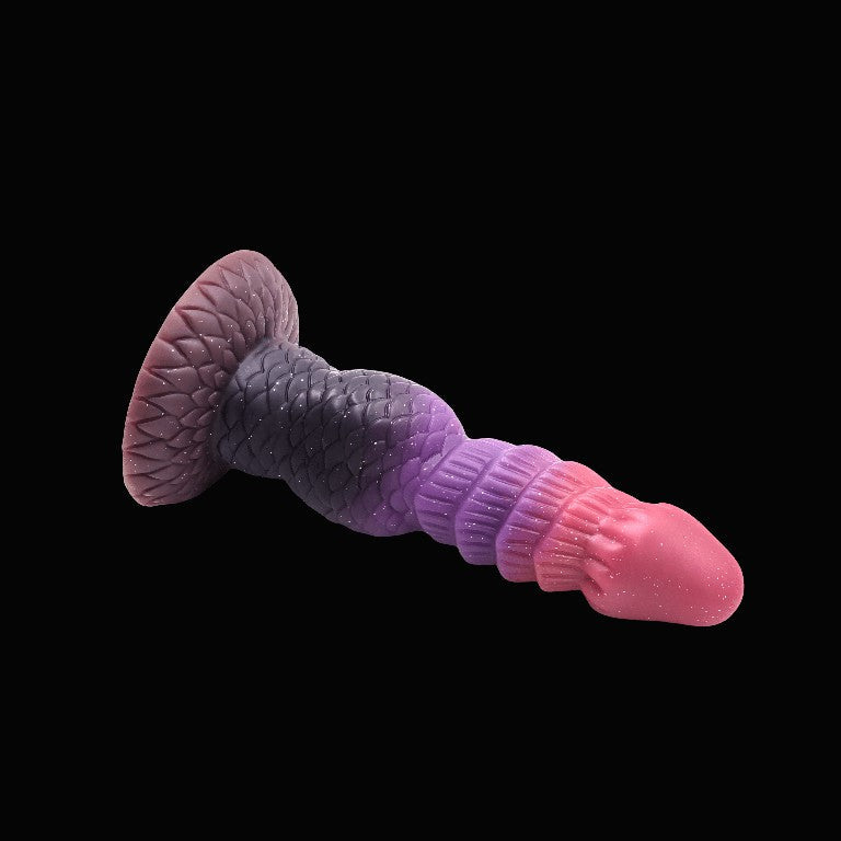 DILDO NOUÉ MONSTRE SILICONE 8 POUCES VIOLET