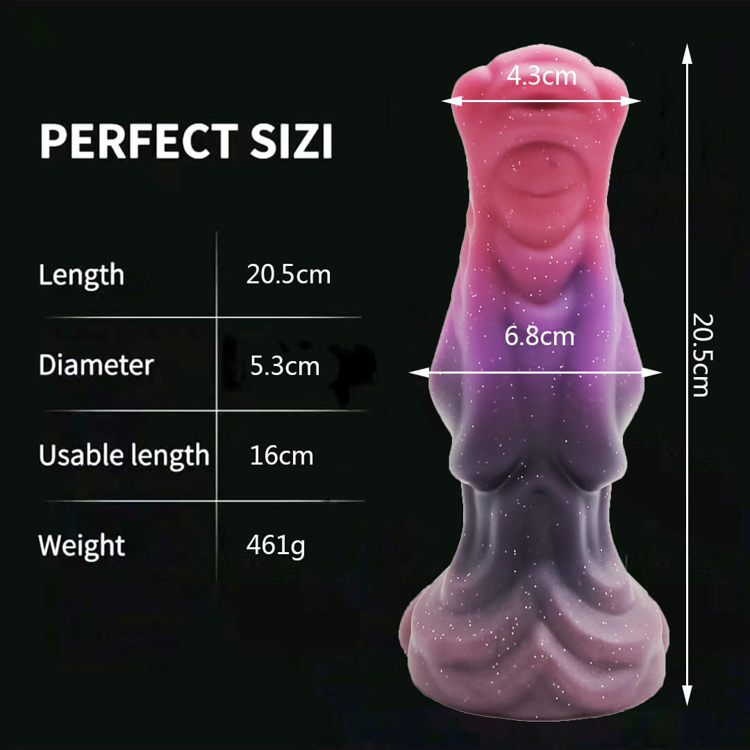 MONSTER DILDO KNOTTED FANTASY 8 INCH PURPLE