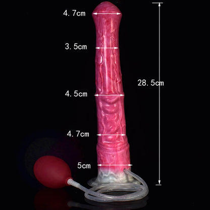 DILDO GÉANT CHEVAL EN SILICONE 11 POUCES ROUGE